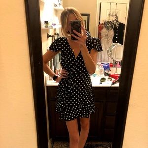 Polka dot wrap dress